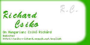 richard csiko business card