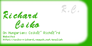 richard csiko business card